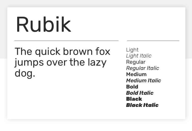 Google fonts Rubik