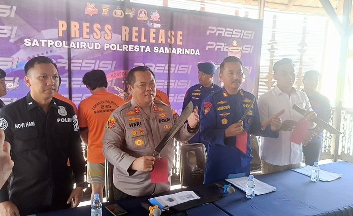 Berlagak Koboi di Sungai Mahakam, Tiga Preman Samarinda Dibekuk