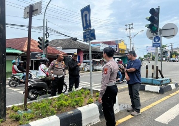 Satlantas Polres Bontang Cek Kondisi Traffic Light dan Rambu-Rambu, Temukan Sejumlah Masalah