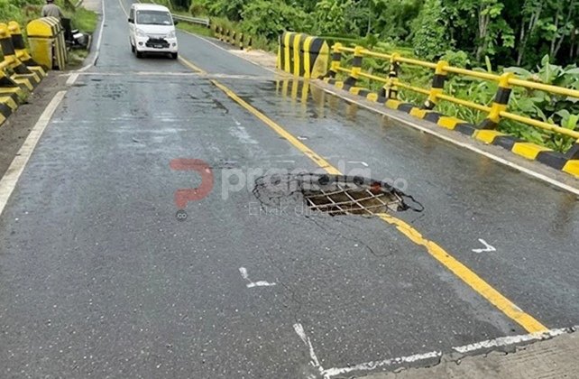 Baru Sebulan Diperbaiki, Jembatan Sangkima Poros Sangatta-Bontang Kembali Rusak