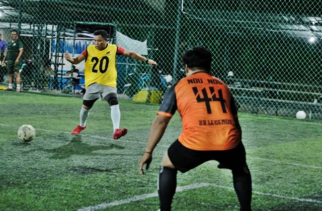 Dandim Bontang dan Wasit Askot Perkuat Silaturahmi Lewat Mini Soccer