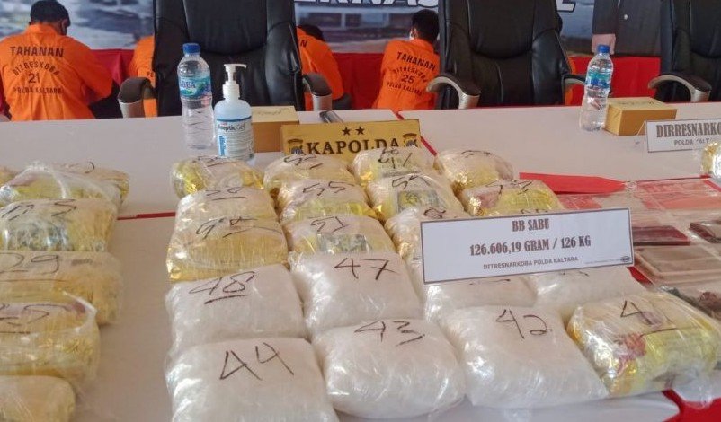126 Kg Sabu Diamankan Polda Kaltara, Tersangka Utama Warga Bontang
