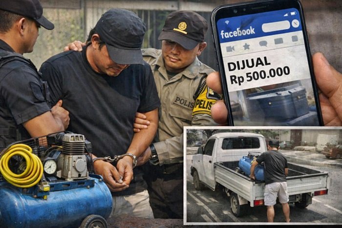 Residivis di Kukar Curi Kompresor, Jual via Facebook, Uangnya Dipakai Judol