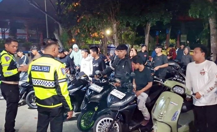 Patroli Blue Light, Polisi Amankan 32 Motor Balap Liar di Samarinda