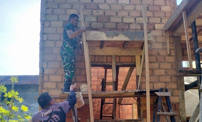 Kodim Bontang Terlibat Aktif Renovasi Rumah Dinas, Program Kasad Berjalan Lancar