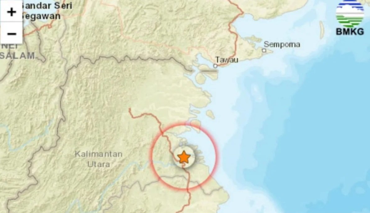 BMKG Deteksi Gempa Bumi 3,5 SR di Tanjung Selor, Kalimantan Utara