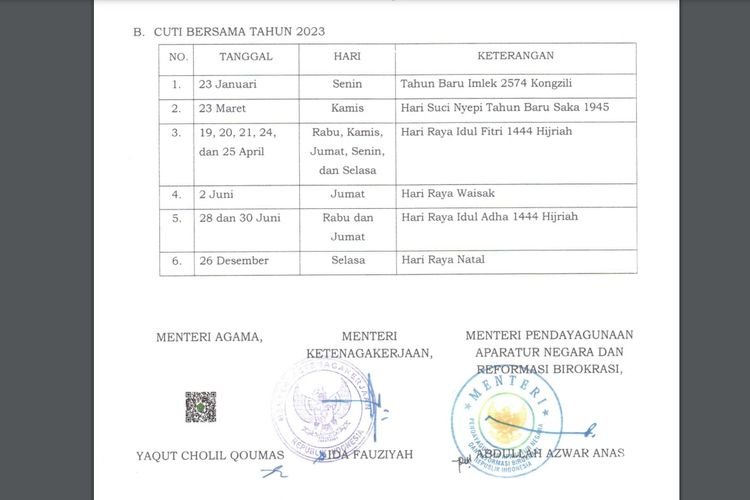 Libur Iduladha Resmi jadi 3 Hari, Mulai 28 sampai 30 Juni 2023