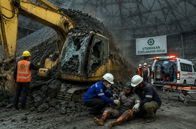 Detik-Detik Longsoran Klinker Timpa Ekskavator di Semen Tonasa