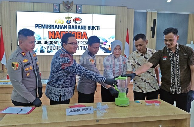 Polres Kutim Musnahkan 29 Gram Sabu, Empat Pengedar Ditangkap