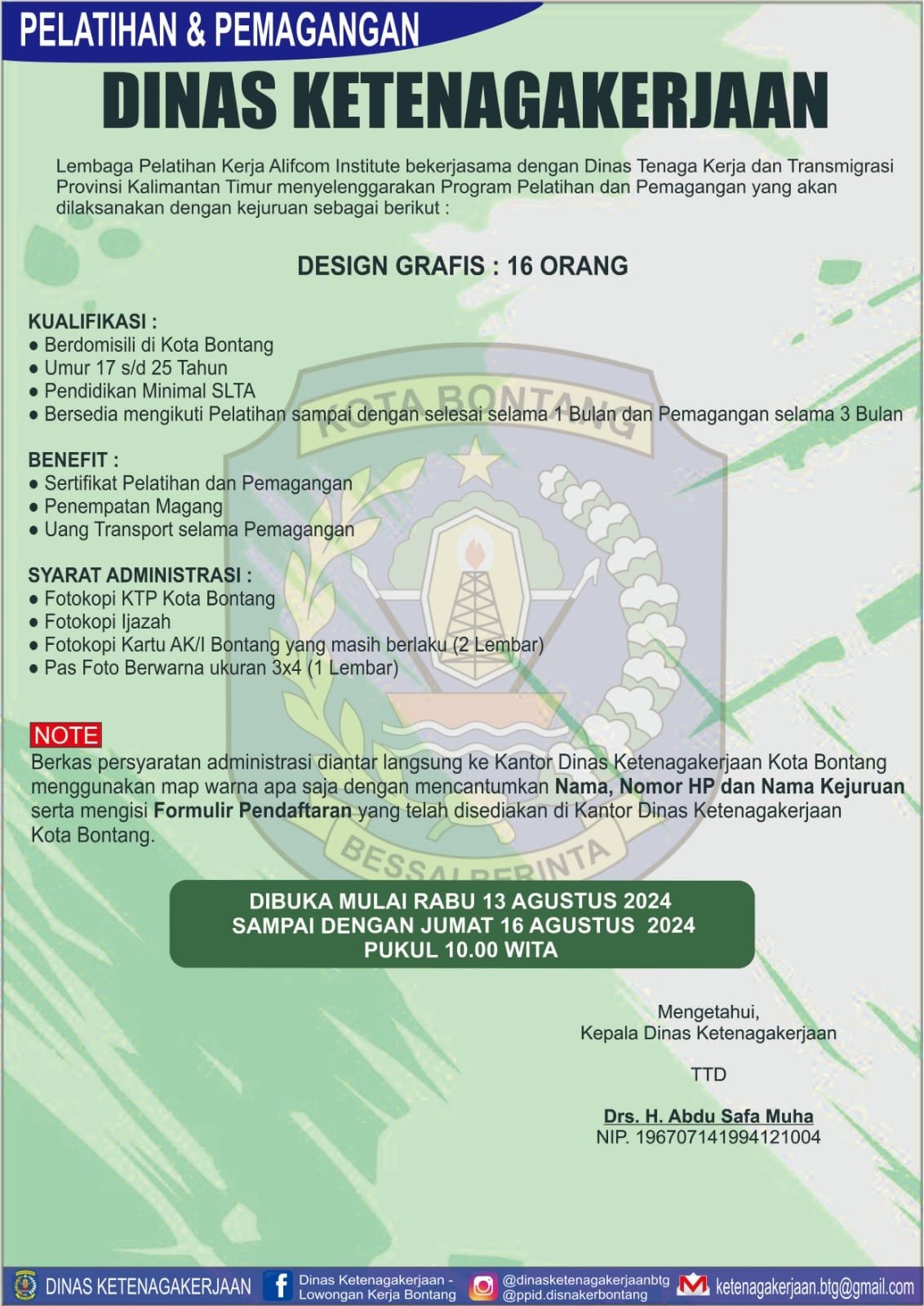 Pelatihan dan Pemagangan Design Grafis Khusus Warga Bontang, Segera Daftar!