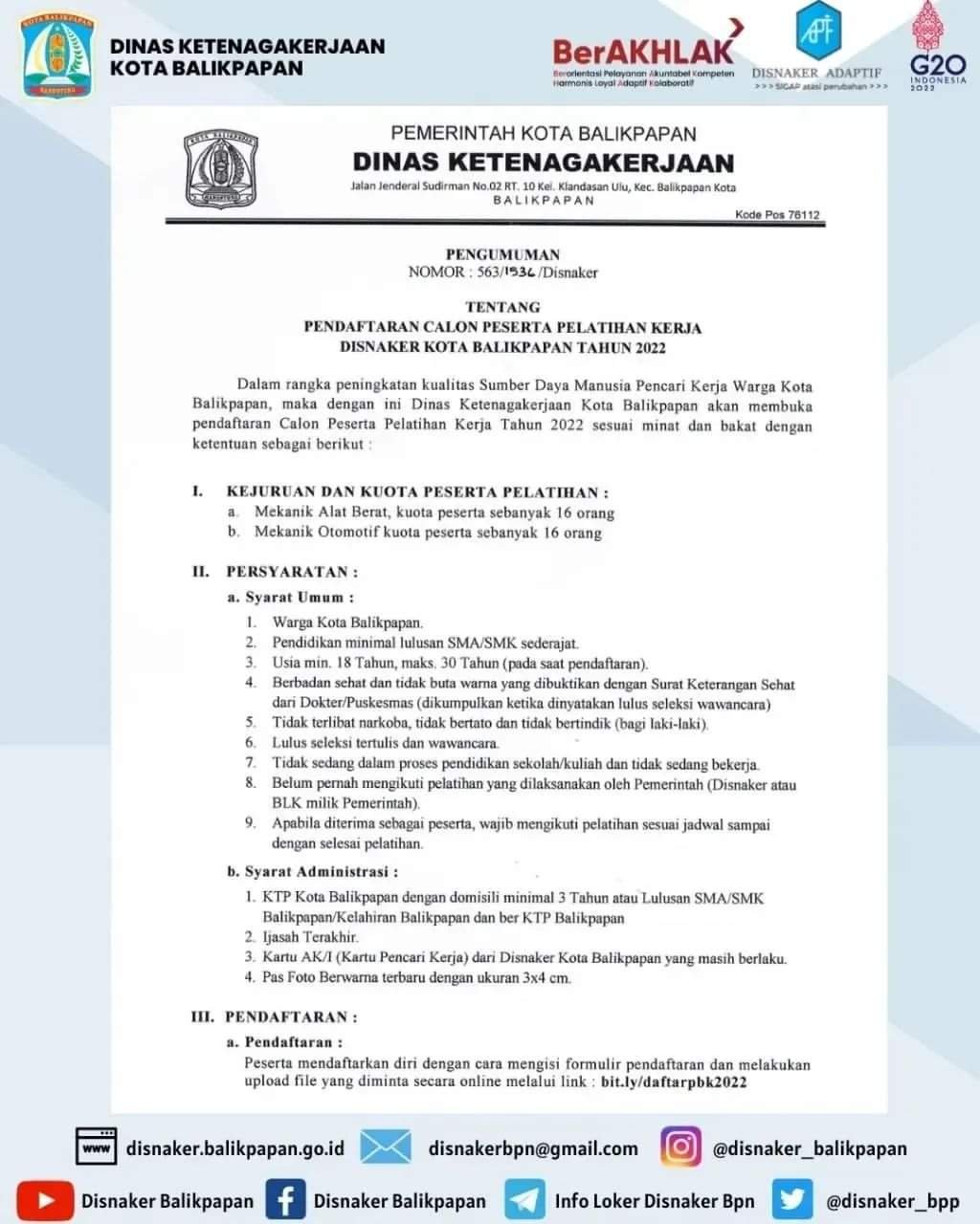 Pelatihan mekanik gratis balikpapan