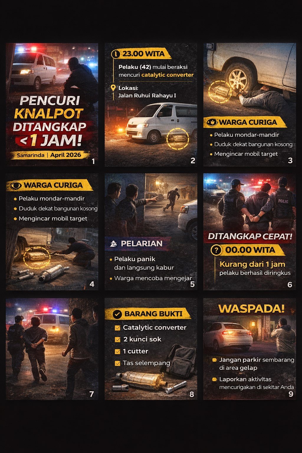 Tepergok Warga, Pencuri Komponen Knalpot Mobil di Samarinda Diringkus<br />
