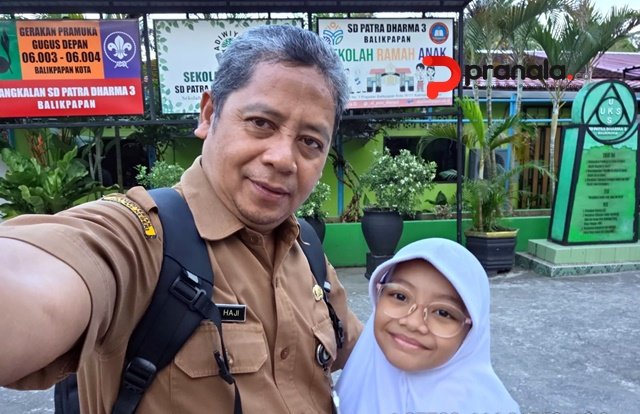 Gerakan Ayah Mengantar Sekolah di Balikpapan Bikin Anak Lebih Semangat Masuk Kelas