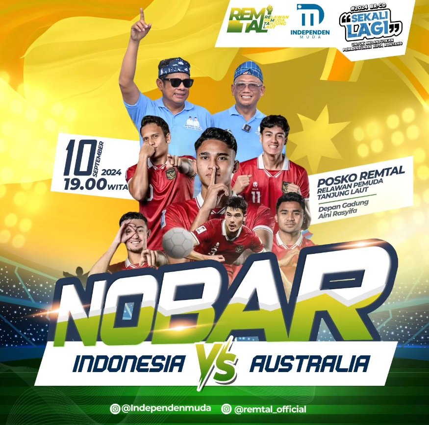 Nobar Seru Indonesia vs Australia di Bontang: Dukung Timnas dari Posko Remtal Malam Ini!