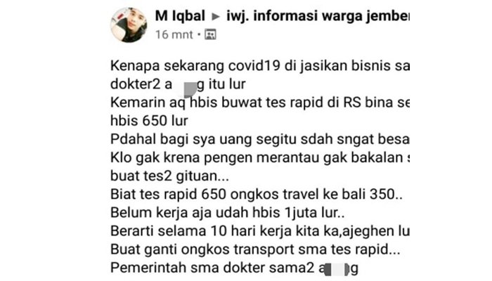 IDI Laporkan Akun FB Tuding Covid-19 Jadi Lahan Bisnis Dokter