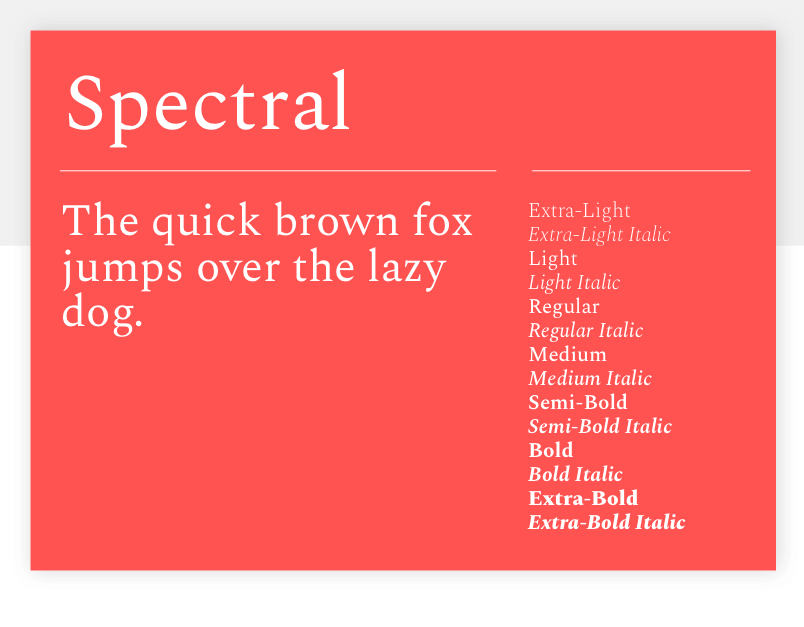 Google font Spectral
