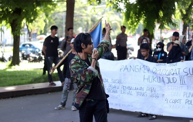 Mahasiswa Pangkep Kembali Demo Polda Sulsel, Tuntut Kapolda Dicopot