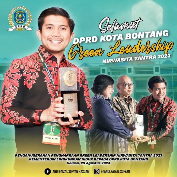 DPRD Bontang Raih Penghargaan Green Leadership Nirwasita Tantra 2023