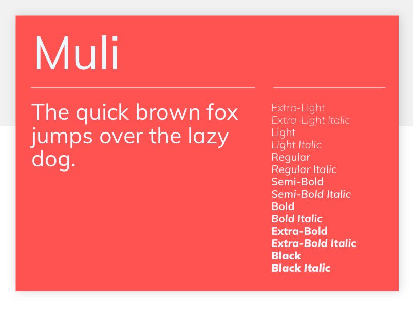 Google font Muli