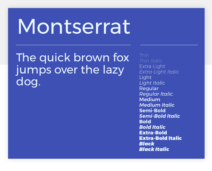 Google font Montserrat