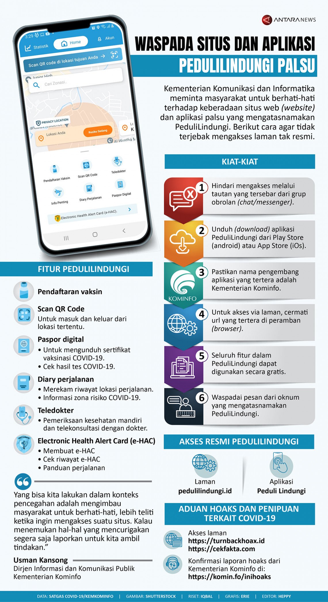 INFOGRAFIS: Waspada Situs dan Aplikasi PeduliLindungi Palsu
