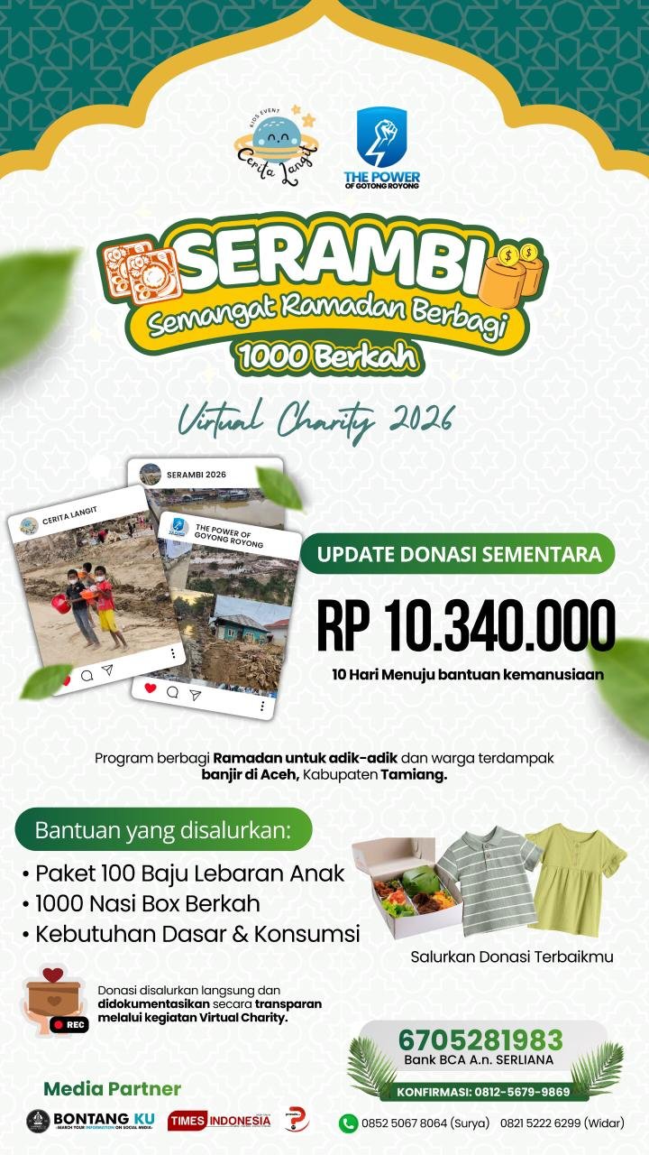 Ramadan Berbagi, SERAMBI 2026 Targetkan 100 Anak dan 1.000 Warga Terbantu
