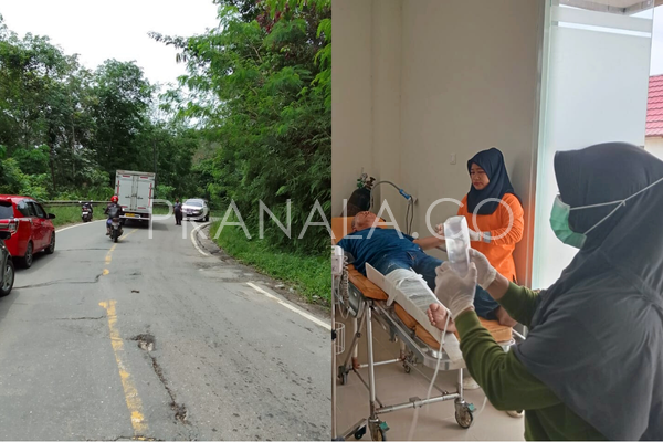 Motor Terjungkal di Km 65 Poros Samarinda-Bontang, Warga Sebulu Alami Patah Tulang