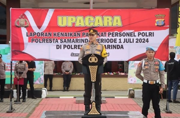 37 Polisi Naik Pangkat, Kapolresta Samarinda Ajak Personel Berinovasi dan Berprestasi