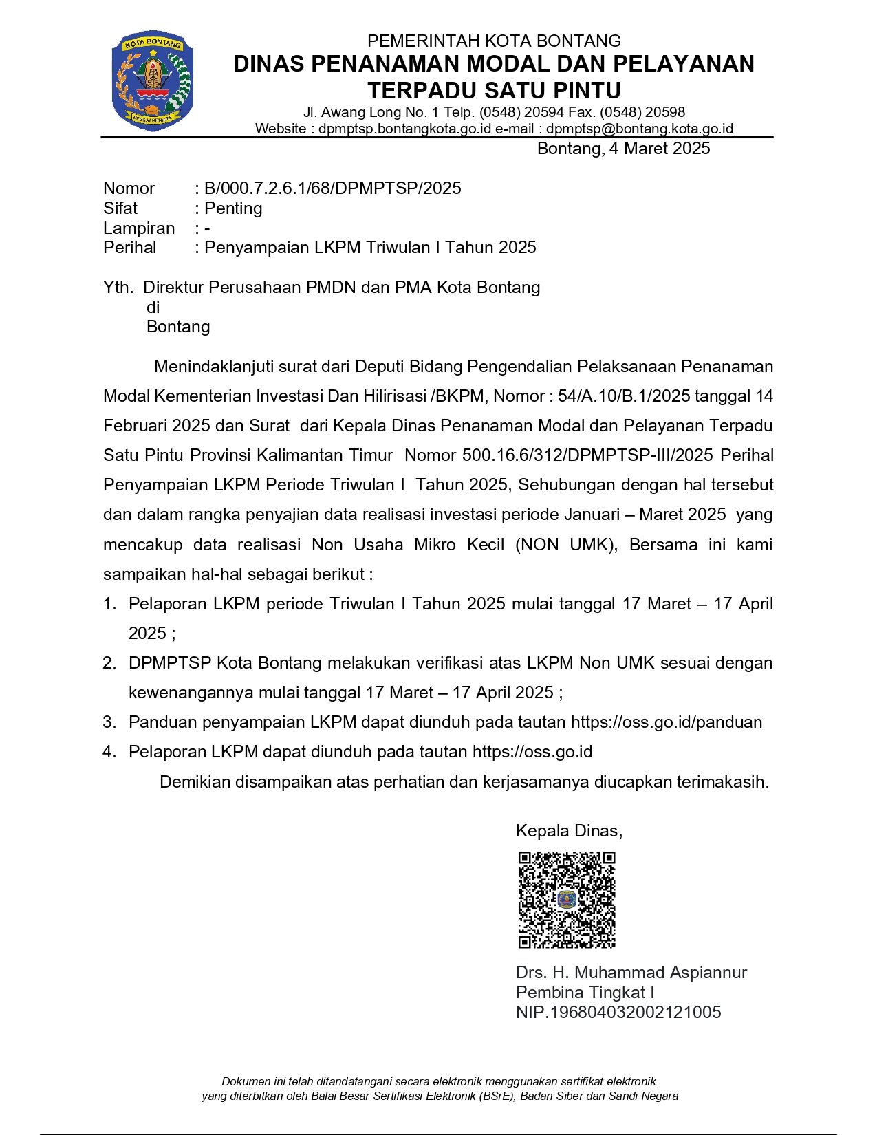 Investor Bontang Kena SP, Lupa Lapor LKPM, Usaha Terancam Beku