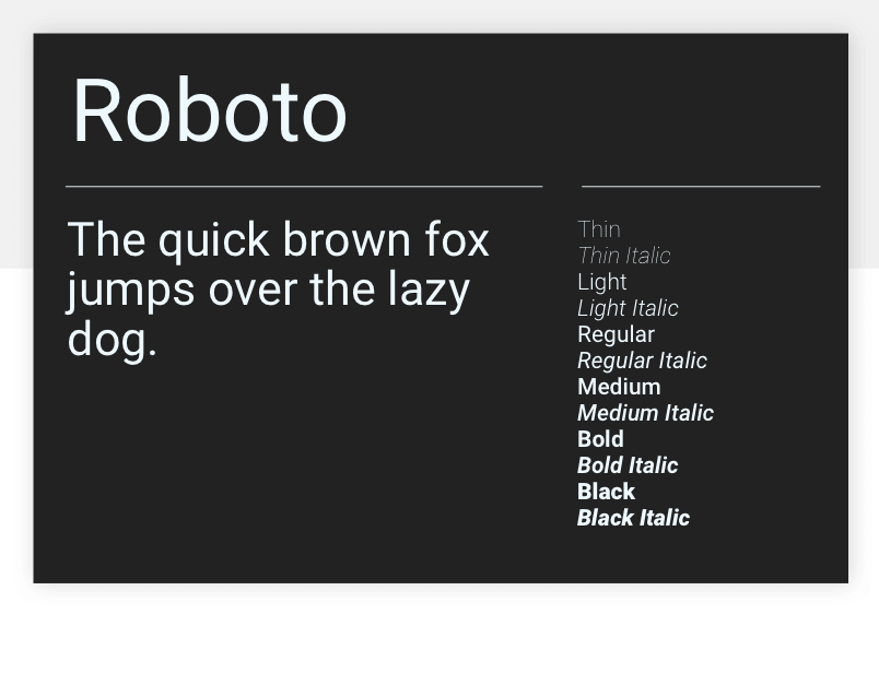 Google fonts Roboto