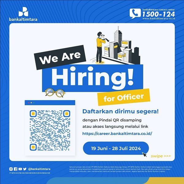 Bankaltimtara Buka Lowongan Kerja sampai 28 Juli 2024, Lamaran Dikirim via Online