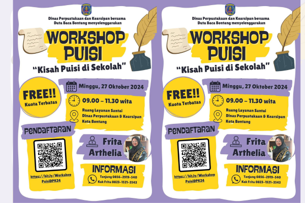 Ayo Siswa SMA Bontang! Ikuti Workshop Puisi "Kisah Puisi di Sekolah"