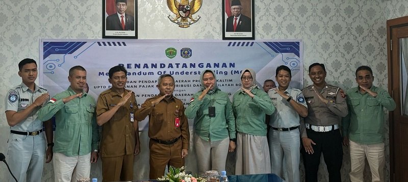 Optimalkan PAD, UPTD PPRD Bapenda Kaltim Wilayah Bontang dan Bapenda Bontang Teken MoU Pendataan dan Penagihan Pajak Kendaraan Bermotor
