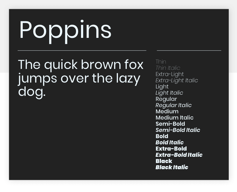 Google fonts Poppins