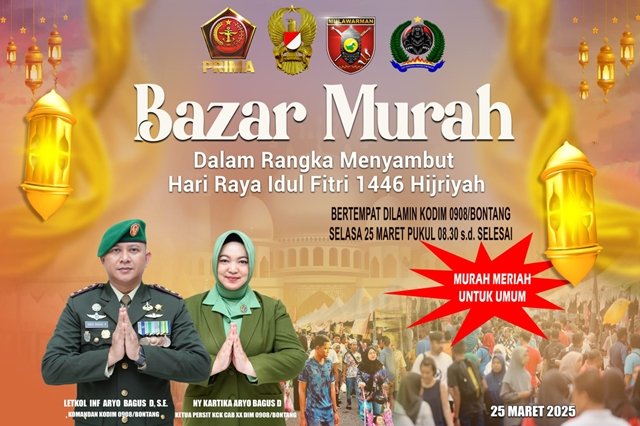 Besok, Kodim 0908/Bontang Gelar Bazar Murah, Sembako hingga Pakaian Lebaran Dibanderol Murah