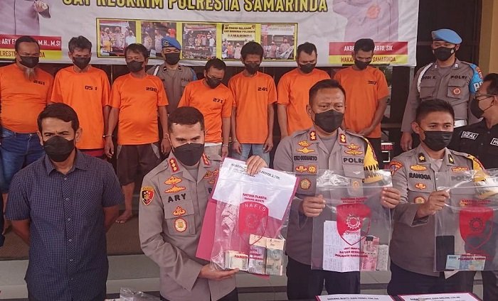 7 Pelaku dan Bandar Judi Online di Samarinda Masuk Bui