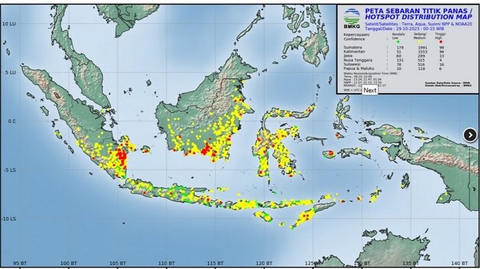 418 Titik Panas Terdeteksi di Kaltim, Terbanyak di Paser