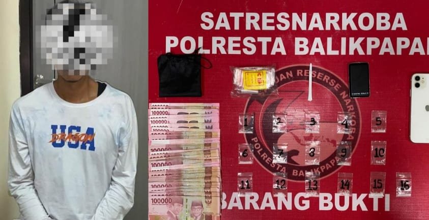 Kembali Tertangkap! Residivis Narkoba Balikpapan Gagal Edarkan 16 Paket Sabu