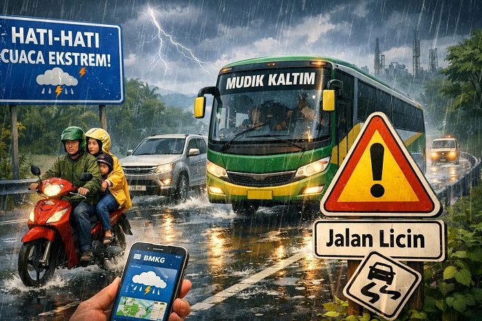 Mudik Lebaran di Kaltim, Waspada Hujan dan Jalan Licin